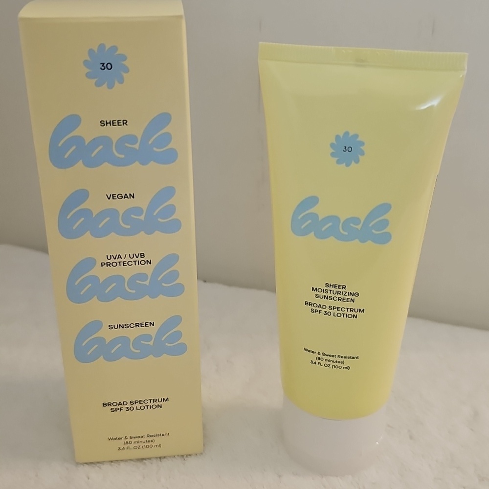 NEW Bask Sheer Moisturizing Sunscreen SPF 30 Lotion 3.4 OZ